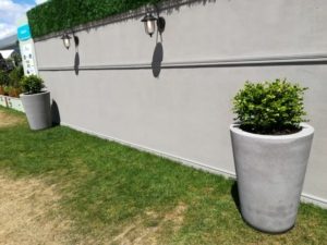 Round concrete planters