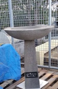 Birdbath for garden in Memory